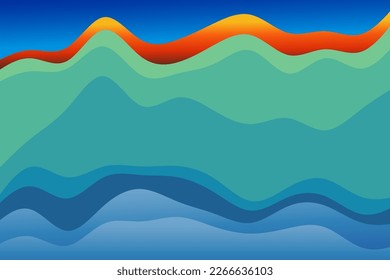 Abtract background with various gradient color waves composition.