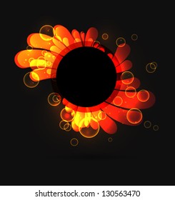 Abtract fiery background on black. EPS10 vector