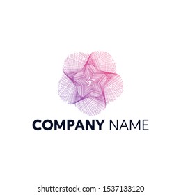 abtract flower logo design with gradient style. Star logo concept for company