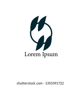 Abtract geometry logo, icon, sign or symbol for organic product company with circle illustration