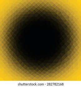Abtract golden vortex low poly vector illustration background.