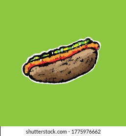 abtract image of hotdog make different picture for your logo