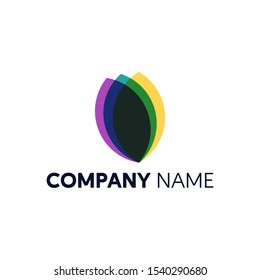 Abtract leaves logo with three different color. 