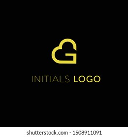 abtract letters G  line logo design. linear creative minimal ,love, monogram symbol. universal elegant vector sign design. premium business logotype. graphic alphabet symbol for corporate business 