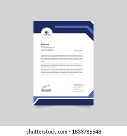 Abtract Modern Creative Dark Blue and Violet Color Professional Corporate Business style Letter Head design Template Vector illustration.