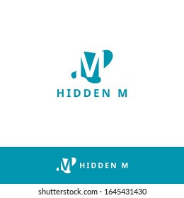 Abtract negatice letter m logo design template