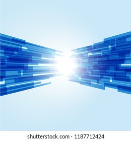 Abtract Technology background, blue cyber concept, Sci fi futuristic background, Vector illustration