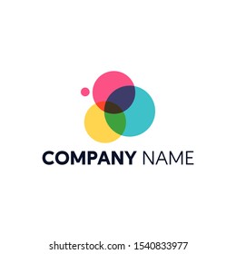 Abtract Three Circle Logo With Different Color. Colorfull Logo For Company, Corporate 