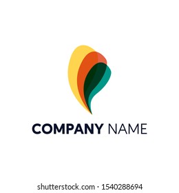 Abtract three flower logo with different color. Logo for company, corporate, business