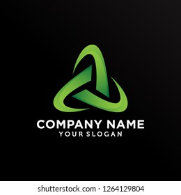 Abtract Triangle logo template black background