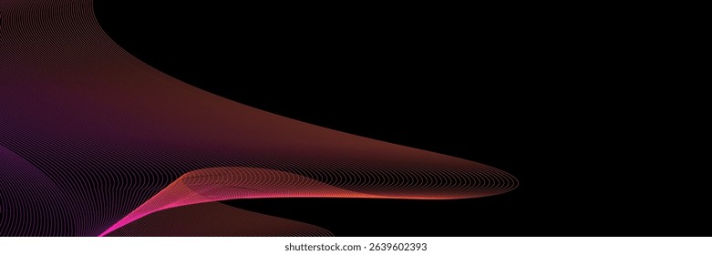Abtract wave with line element and dark background