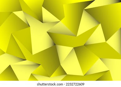 Abstraktes gelbes Polygon 3d, Vektorhintergrund, Geometrisches gelbes Muster