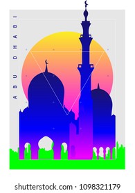 Abu Dhabi City Gradient Style Poster Design