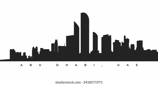 Ilustración de la silueta del perfil urbano de Abu Dhabi