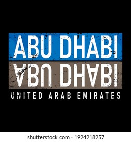 Abu Dhabi. Colorfull typography text banner. Word abu dhabi vector design