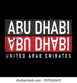 Abu Dhabi. Colorfull typography text banner. Word abu dhabi vector design