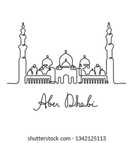 Abu Dhabi continuous line vector illustration