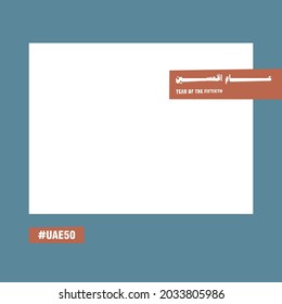 Abu Dhabi, December 2, 2021: 50 United Arab Emirates (Arabic Translate: Year of Fiftieth UAE). Vector Illustration.