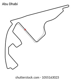 Abu Dhabi grand prix race track. circuit for motorsport and autosport. Vector illustration.