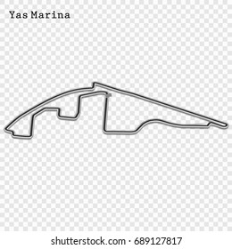 Abu Dhabi grand prix race track. circuit for motorsport and autosport. Vector illustration. Yas Marina Circuit