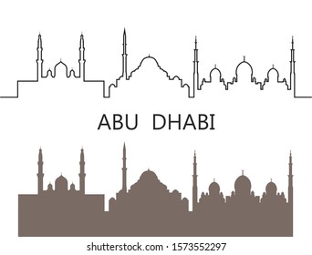 Abu Dhabi logo.  Isolated Abu Dhabi  architecture on white background