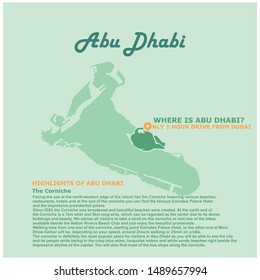 abu dhabi map illustration for design purposes editable