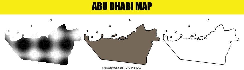 Abu Dhabi Map Illustrations in Various Styles and Designs