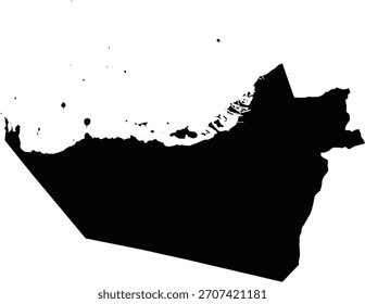 Abu Dhabi Map Silhouette Isolated Region of UAE