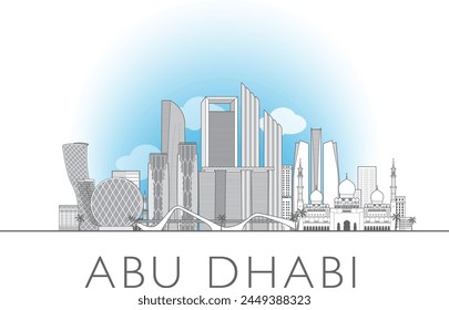 Abu Dhabi skyline cityscape illustration skyline drawing