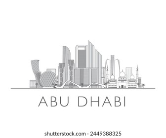 Abu Dhabi Skyline Stadtbild Illustration Skyline Zeichnung