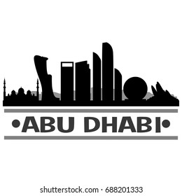 Abu Dhabi Skyline Silhouette City Vector Design Art