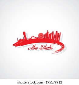 Abu Dhabi skyline symbol - vector illustration