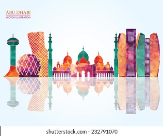 Abu Dhabi skyline - vector illustration