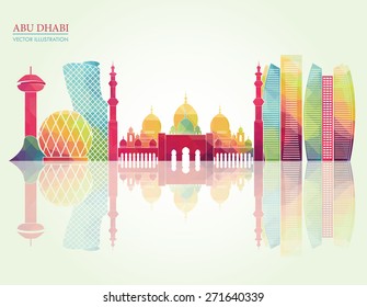 Abu Dhabi skyline. vector illustration