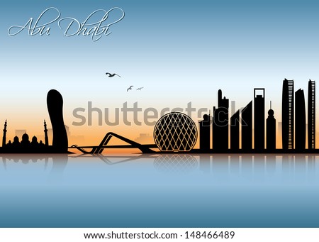Abu Dhabi skyline - vector illustration