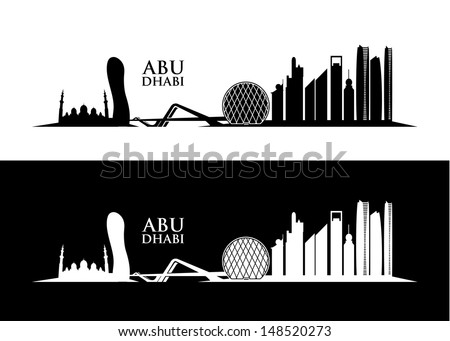 Abu Dhabi skyline - vector illustration