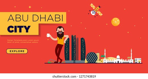 Abu Dhabi Skyline Web Page Banner Design
