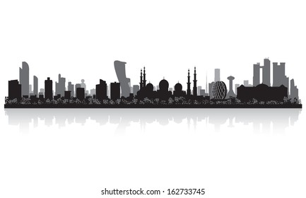 Abu Dhabi UAE city skyline vector silhouette illustration