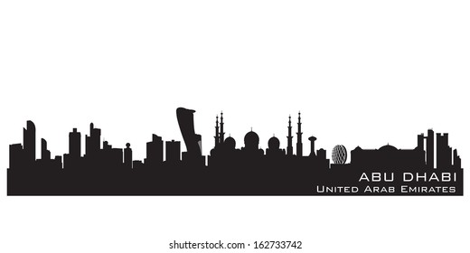 Abu Dhabi UAE skyline Detailed vector silhouette