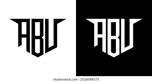 ABU letter logo design with white background in illustrator, vector logo modern alphabet font overlap style, calligraphy designs for logo, Poster, Invitation, etc.