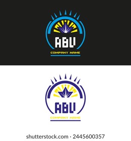 ABU letter logo vector design on black and white color background ABU letter logo icon design
