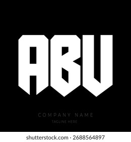 ABU LOGO, A bold and modern monogram logo design featuring the letters in a geometric block-style font.