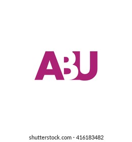ABU Logo. Vector Graphic Branding Letter Element. White Background