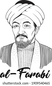 Abu Nasr al-Farabi was a renowned philosopher. He was also scientist, cosmologist, mathematician and music scholar. Vector