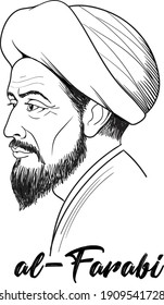 Abu Nasr al-Farabi was a renowned philosopher. He was also scientist, cosmologist, mathematician and music scholar. Vector