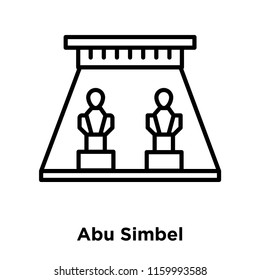 Abu Simbel icon vector isolated on white background, Abu Simbel transparent sign , line or linear sign, element design in outline style