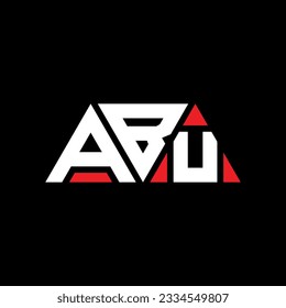 ABU triangle letter logo design with triangle shape. ABU triangle logo design monogram. ABU triangle vector logo template with red color. ABU triangular logo Simple, Elegant, and Luxurious design.