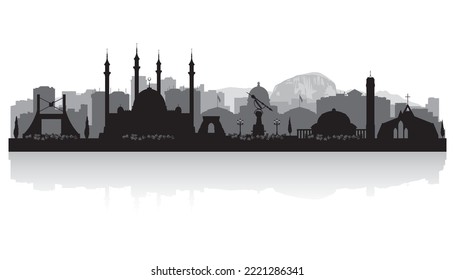 Abuja Nigeria city skyline vector silhouette illustration