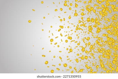 Abundance Metal Money Vector Gray Background. Gold Cash Paper Poster. Golden Confetti Magazine. Scatter Jackpot Template.