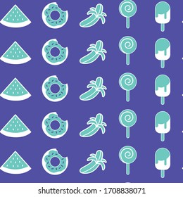 An abundance of sugar. Candy pattern. Seamless background.